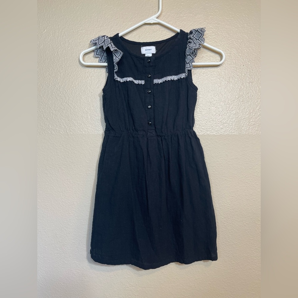 Old Navy Black Dress with Lace Accents girls small